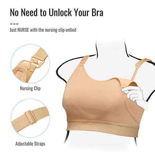 Hands Free Pumping & Nursing Bra with Breast Pads, Lupantte Breast Pump