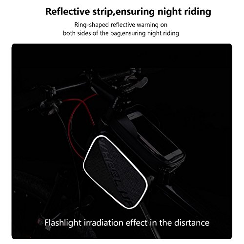 PlasMaller Bike Frame Bag Bicycle Top Tube Bag Cell Phone Bag Waterproof Sensitive Touch Screen