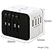 World Travel Adapter Universal Outlet Converter 4 USB Wall Charger All in One Plug Converter Andriod iPhone Charger US UK AU EU Europe Asia Germany Power Adaptors, NOT Convert Voltage (White)
