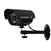 WALI Bullet Dummy Fake Simulated Surveillance Security CCTV Dome Camera Indoor Outdoor with One LED Light, Warning Security Alert Sticker Decal (TC-B1), 1 Pack, Black