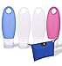 Fullplus Silicone Travel Bottle Set 3.3 Oz 4 Pack TSA Approved Carry On Shampoo Conditioner Bottle Leak Proof Design BPA Free with Cosmetics Bag