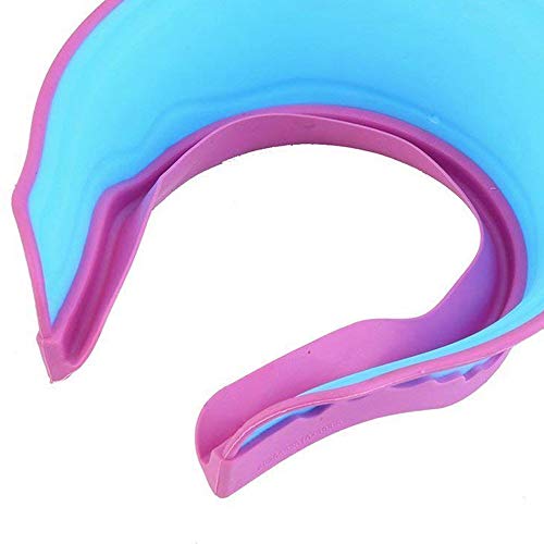Potelin Adjustable Shower Cap Waterproof Shampoo Hat Water Shield Hat Bath Supplies for Kid Child Blue and Purple Edge
