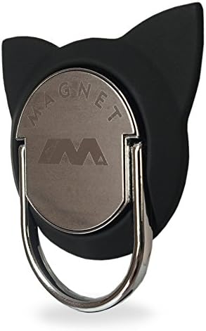 Finger Ring for Magnetic Car Mount,Metal Cell Phone Finger Holder Stand, Pop 360 Rotation Cat Shape Grip Socket Kickstand for iPhone X 7 8 Plus 6 6S SE, Samsung Galaxy Note 8 S8 S7 Tablet (Black)