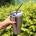 Metal Straws, Reusable Drinking Straws, 5 Pcs SXSECO Full Variety Stainless Steel Straws with Wide Smoothie Straw for 20oz 30oz 40oz Yeti (Rainbow: 4 set)