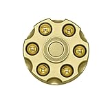 ICE FROG Metal Revolver Spinner Fidget, Solid Brass Metal Toy Surface Finish Hand Finger Spinners Focus Fingertip Spinner Toys - For ADD, ADHD, Anxiety, Autism Adult Children - Gun