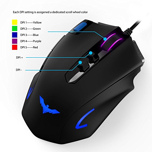 HIRALIY HV-MS732 4000 DPI Programmable Optical Gaming Mouse for PC