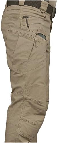 MountainYard Tactical Hunting Cargo Pants โ Army Security Military Combat Hiking Trousers โ Durable and Stretchable Material (Dark Khaki, 32" - 34")