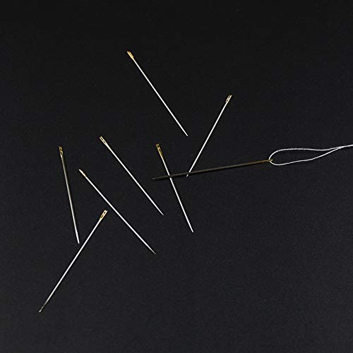 60 Pieces Assorted Self Threading Needles Hand Sewing Needle with1 Box Assorted Hand Needles Start Sew in One Second (60 PCS)