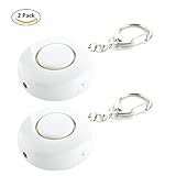 Personal Alarm Keychain,Dmeixs 2 Pack 125DB SOS Emergency Personal Alarm,Siren Song Alarm Keychain Self Defence Alarm Keychain with LED Flashlight(White)