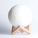 Night Light - 3D Printing Moon Lamp XL - Bedside Table Lamp - Cordless LED Moonlight for Bedroom, Floor, Nightstand & Baby Nursery - Indoor-Outdoor Lantern - Touch Activate Color Changing Modern Decor