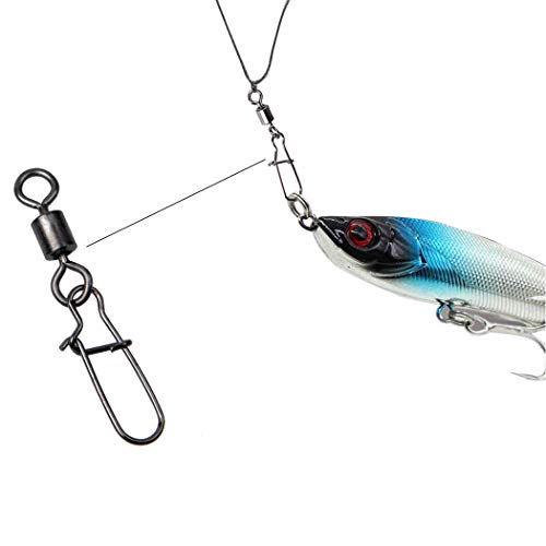 OROOTL 250 STK Angel Wirbel Set Angelwirbel Rollen Wirbel Angeln mit Safety Snap Angelköder Verbinder Angelzubehör Set Angelgeräte – Bild 6