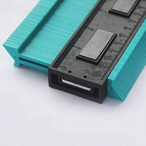 Jauge de Contour 250mm Plastique Copieur de Profil Jauge de Profilé pour Regle Architecte, Copieur de Contour pour Précision de Mesure de Carrelage, Outil de Marquage du Bois Stratifié (25 CM, Vert)