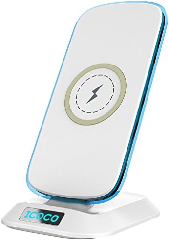Fast Wireless Charger with Cooling Fan 2 Coils 10w Fast Wireless Charging Stand Pad for Samsung Galaxy Note 8, S8, S8 Plus, S7, S7 Edge and other all Standard qi-enabled Devices (White)