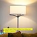 Brightech Elijah LED Floor Lamp, Modern Lamp for Living Rooms & Offices, Tall Lamp with Drum Shade, Mid-Century Modern Standing Lamp for Bedroom Reading, Tall Lamp as Elegant Living Room Décor - Black