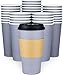 Disposable Coffee Cups With Lids - 20 oz To Go Coffee Cups (90 Set) and Tight No Leak Lids Prevent Spills. Large Paper Cup Safe For Travel Beverages. Insulated Sleeves Protect Fingers from Hot Drinks!