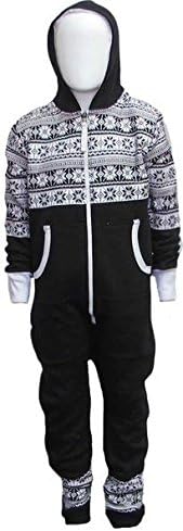 Kids Unisex Plain Aztec Animal Sleepsuit Pyjamas All In One Suit Comfy Soft Hoodeed Onesie