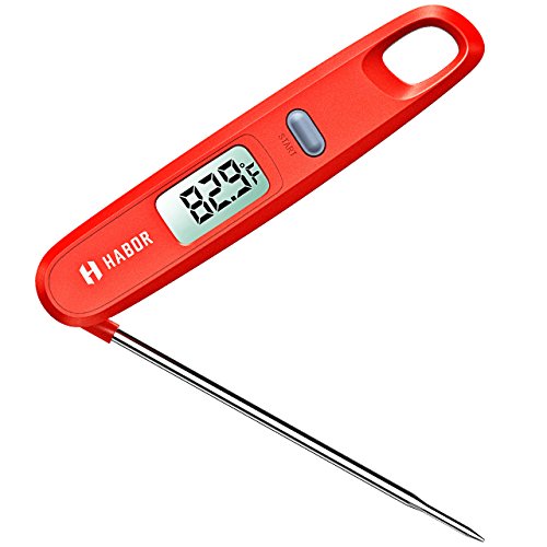 Habor Instant Read Meat Thermometer Digital Cooking Thermometer, Magnetic Attachment, Collapsible Internal Probe for Kitchen, BBQ, Grill, Candy, Milk