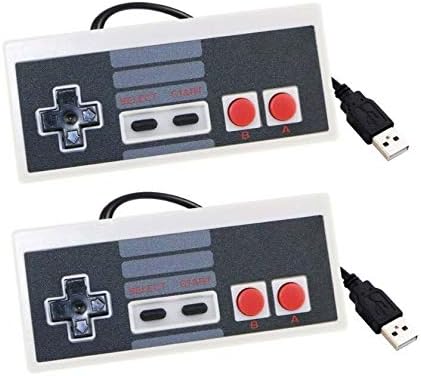 Lyyes Classic NES USB Controller Retro Gamepad Controller for Windows PC Mac Linux Retro Pie NES Emulators (2 Pack)