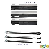 bbq factory® Grillware GSF2616 Grill Rebuild Kit Replacement Stainless Steel Heat Plate and Burner-3pack