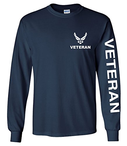 Armed Forces Depot U.S. Air Force Veteran Long Sleeve Tshirt (Navy Blue, XL)