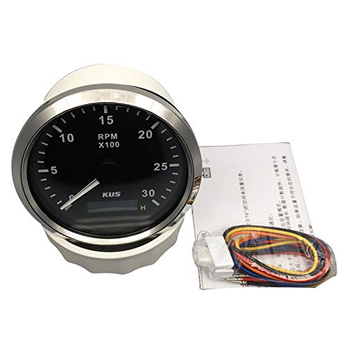 KUS Waterdichte Toerenteller RPM Maat met Uurmeter 3000RPM 85mm 12V/24V met Backlight (zwart) - Image 3