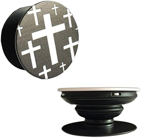 THE Handheld Expanding Anti Drop, Stand & Grip! -Easily Installed -Fits In Pocket -Guaranteed to Make Your Phone Stylish & Easier to Hold -Fits All Phones & Other Handheld Devices! (Black Multi Cross)