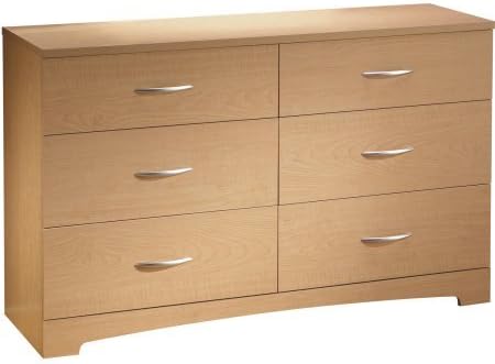 South Shore SoHo 6-Drawer Double Dresser, Chest, Natural Maple Color / Plastic drawer slides