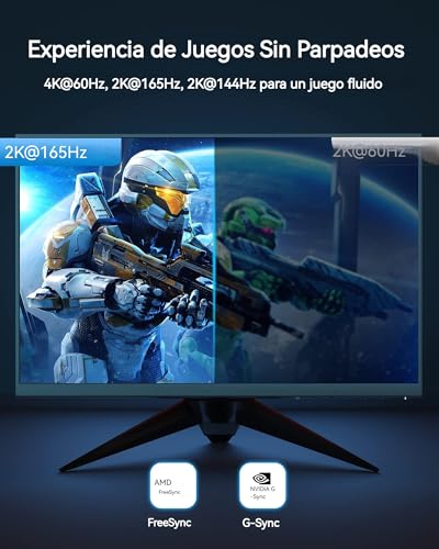 Cable DisplayPort certificado VESA, IVANKY Cable DP (2m/6.6ft, 4K@60Hz, 2K@144Hz, 2K@165Hz, Nylon Trenzado), Cable Displayport a Displayport de Alta Velocidad Compatible con PC, Laptop, TV - Gris