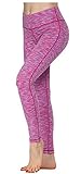 Queenie Ke Women Yoga Leggings Power Flex Mesh Mid-Waist 3 Phone Pocket Gym Running Tights