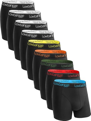 Calzoncillos Hombre Boxer, Pack de 9 Unidades, Algodón de Alta Elasticidad, Suaves y Cómodos, Piernas Alargadas, Ajuste Cercano y Antirollo