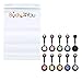 BodyJ4You 10PC Belly Button Rings Double Multicolor CZ Crystals Black Steel 14G Navel Bar Curved Banana Barbell Body Gauge Piercing Jewelry Women Girl Teen