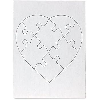 Amazon.com: Hygloss Products Blank Jigsaw Heart Puzzle ...