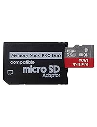 Funturbo - Adaptador de memoria micro SD a Memory Stick PRO Duo MagicGate para Sony Playstation portátil, cámara, cámara de fotos