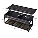 VASAGLE Lift-Top Coffee Table with Turned Real Wood Legs and Lower Shelf, 2 Hidden Storage Compartment, Assembly Without Tools for Living Room Home Office Dining Country Brown ULCT14GL