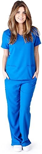 UltraSoft Premium Classic 3 Pocket V-Neck Medical Scrub Set For Women - JUNIOR FIT