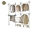 Prince Hanger Deluxe Pants & Shelf Hanger Heavy Duty One Touch Load 880LBS Clothing Racks for Hanging Clothes Metal Wardrobe Closet Garment Tension Rod Freestanding Ivory Height Adjustable PHUS-0052