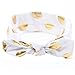 DZT1968® Baby Girl Wide Round Dot Rabbit Ear Headband Head Wrap Hair Band Turban Headwear (White)