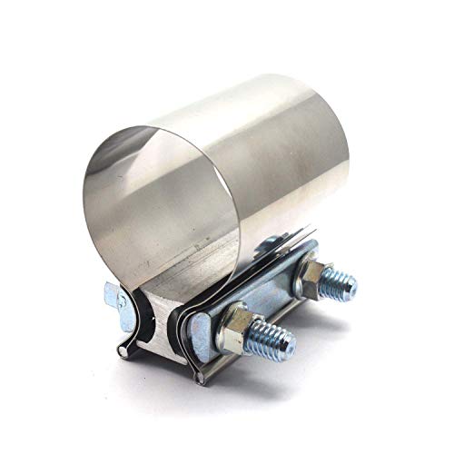 Tulead 2.5" Pipe Sleeve Stainless Steel Clamp Repair Jointing Exhaust Pipe Cutter - Thumbnail 2