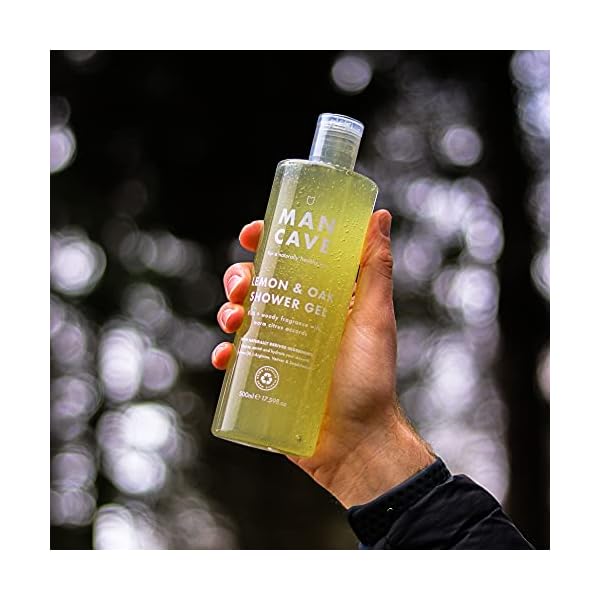 ManCave-Lemon-and-Oak-Shower-Gel-500-ml-Naturally-Cleanses-Rejuvenates ManCave Lemon and Oak Shower Gel 500ml for Men, Rich Refreshing Aroma, Natural Formulation, Vegan Friendly, Bottle made…