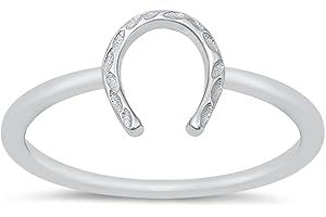 CloseoutWarehouse Sterling Silver Hammered Horseshoe Ring