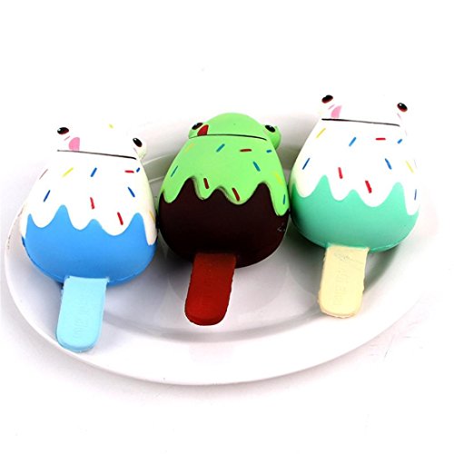Clearance Sale!DEESEE(TM)Squishies Frogs Ice Cream Scented Slow Rising Squeeze Toys Stress Reliever Toys (A) - Thumbnail 4