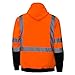 New York Hi-Viz Workwear H8311 Men's ANSI Class 3 High Visibility Class 3 Sweatshirt, Hooded Pullover, Knit Lining, Black Bottom (Orange, X-Large)