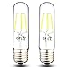 Klarlight E26 T10 Tubular Edison LED Light Bulb, 40 Watt Incandescent LED T10 Replacement Bulb - 4 Watt Daylight COB Tubular LED Filament Bulb, Medium Base E26 Tube Bulbs (2-Pack)