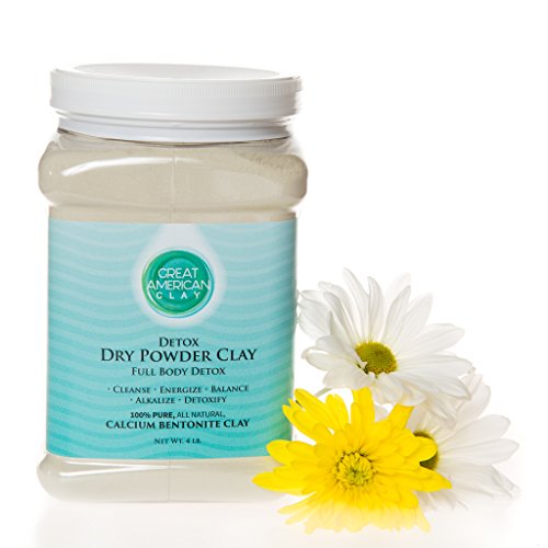 Calcium Bentonite Clay Detox Cleanse - Detox Powder for Weight Loss, Liver & Colon - Food Grade Safe for Daily Internal use or a Healing Clay Face Mask - by Great American Clay (4 lb)
