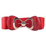 Women Fashion Bowknot Elastic Wide Dress Accessory Cinch Waist Belt Waistband