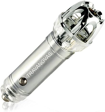 Travanovas Eighth Generation Portable Car Air Ionizer Purifier Compact Automotive Bacteria Eliminator Silver