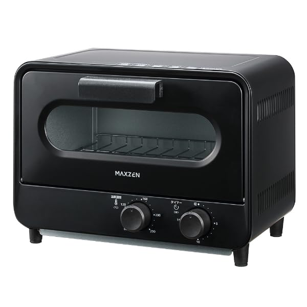 MAXZEN トースター オーブントースター オーブン シンプル 2枚焼き トースト パン焼き機 タイマー付き 受け皿付き パンくずトレー付き 一人暮らし お手入れ簡単 朝食 おしゃれ オシャレ MTC-TD01-BK マクスゼン商品画像