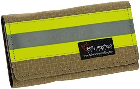 Fully Involved StitchingFirefighter Tan Nomex Turnout Gear Women's Wallet with Snap Closure