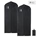 Magicfly Suit Cover Bags with Shoe Bag, 54 Inch Breathable Dust Cover Dress Bag for with Full Zipper & Clear Window, Garment Bags for Suit Carriers, Dresses, Travel, Pack of 2, (Black)