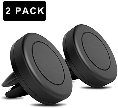 Magnetic Car Mount, QIANXIANG [2 Pack] Universal Air Vent Magnetic Car Mount Phone Holder, with 4 Metal Plates for Cell Phones and Mini Tablets with Fast Swift-Snap Technology.